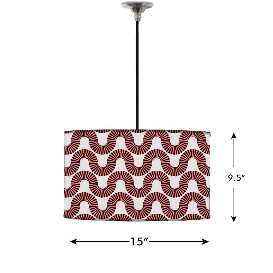 Ceiling Lamp Hanging Drum Lampshade - Peach Color Retro Art Nutcase