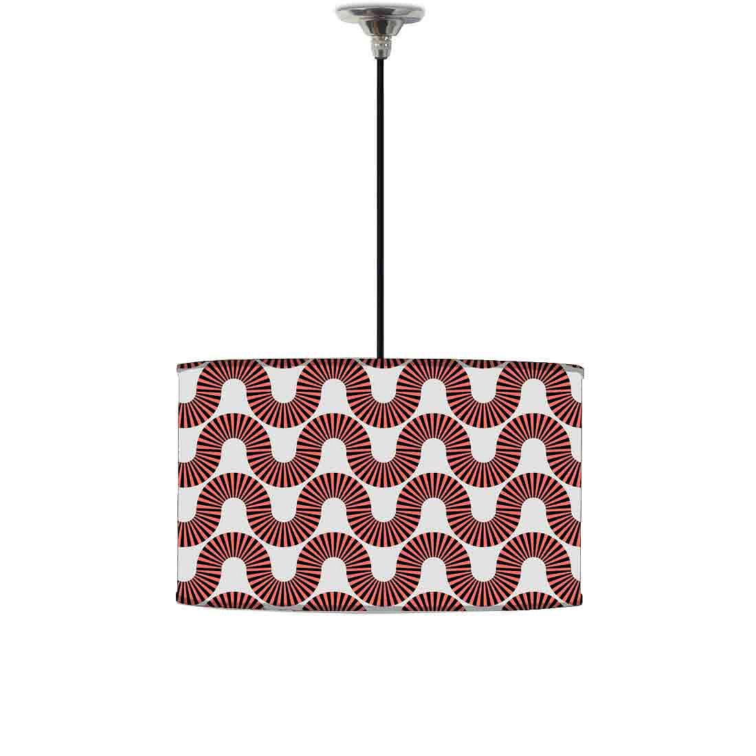 Ceiling Lamp Hanging Drum Lampshade - Peach Color Retro Art Nutcase