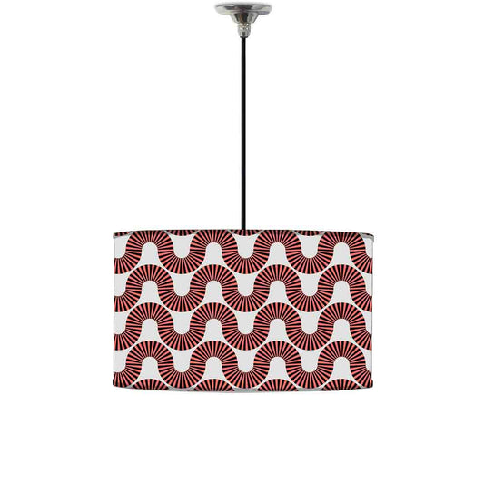 Ceiling Lamp Hanging Drum Lampshade - Peach Color Retro Art Nutcase