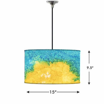 Large Pendant Lighting Hanging Drum Shade - Arctic Space 0103 Nutcase