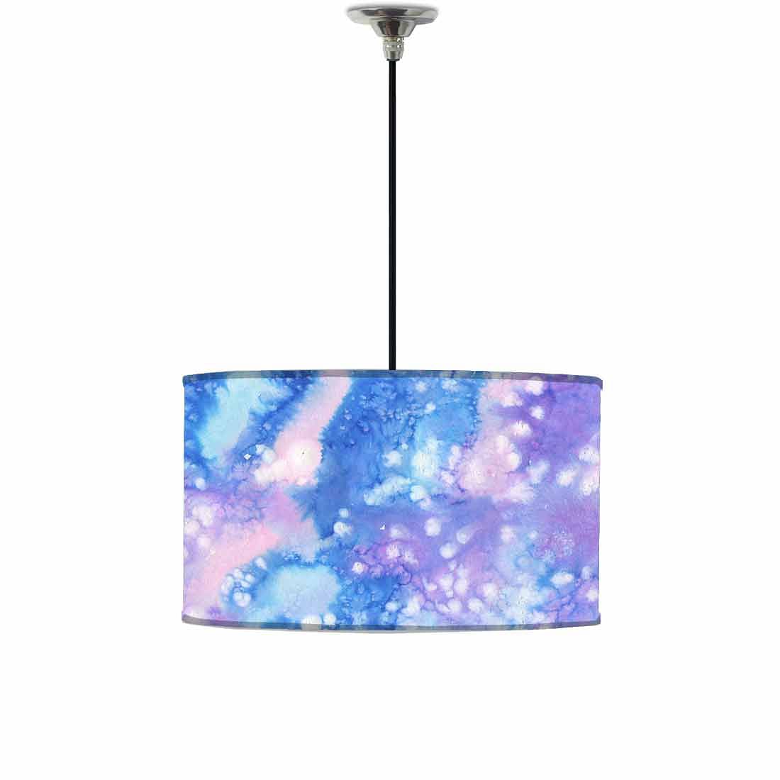 Ceiling Lamp Hanging Drum Lampshade - Arctic Space Purple Watercolor Nutcase