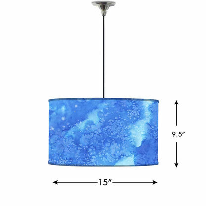 Ceiling Lamp Hanging Drum Lampshade - Arctic Space Dark Blue Watercolor Nutcase