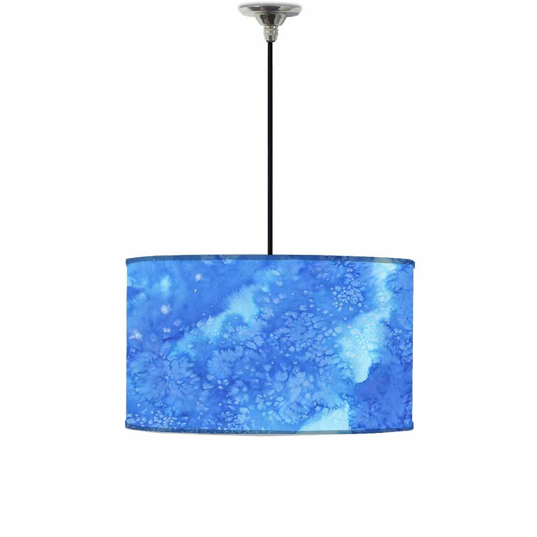 Ceiling Lamp Hanging Drum Lampshade - Arctic Space Dark Blue Watercolor Nutcase