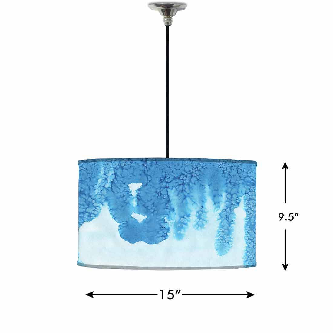 Ceiling Lamp Hanging Drum Lampshade - Arctic Blue Space Watercolor Nutcase