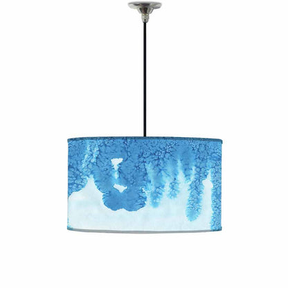 Ceiling Lamp Hanging Drum Lampshade - Arctic Blue Space Watercolor Nutcase