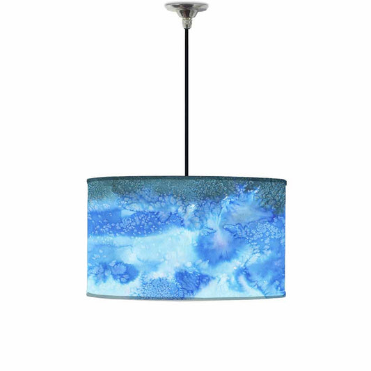 Ceiling Lamp Hanging Drum Lampshade - Arctic Space Blue Shades Watercolor Nutcase