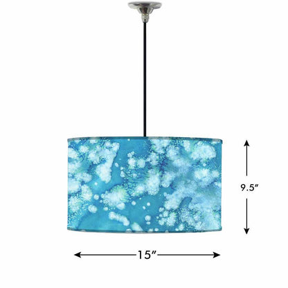 Ceiling Lamp Hanging Drum Lampshade - Arctic Space Light Blue Watercolor Nutcase