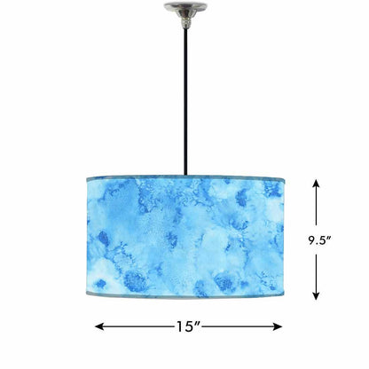 Ceiling Lamp Hanging Drum Lampshade - Arctic Space Blue Watercolor Nutcase