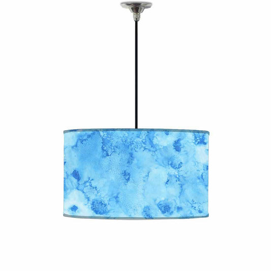 Ceiling Lamp Hanging Drum Lampshade - Arctic Space Blue Watercolor Nutcase