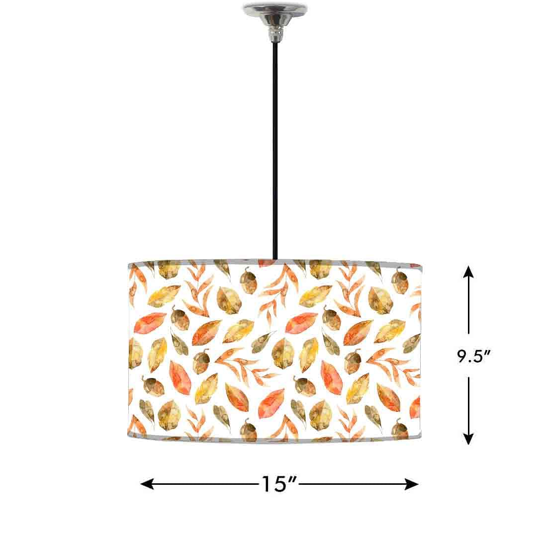 Ceiling Lamp Hanging Drum Lampshade - Orange Leaf Nutcase
