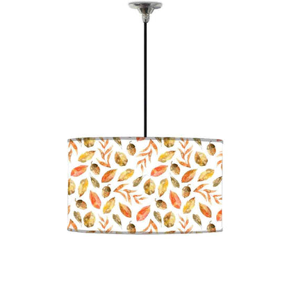 Ceiling Lamp Hanging Drum Lampshade - Orange Leaf Nutcase