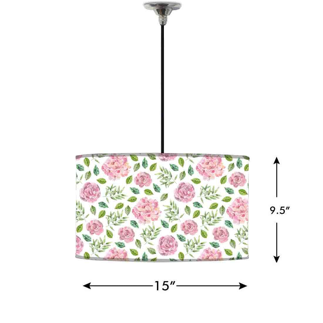 Ceiling Lamp Hanging Drum Lampshade - Flower Pattern Nutcase