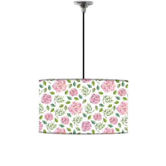 Ceiling Lamp Hanging Drum Lampshade - Flower Pattern Nutcase