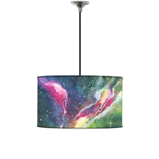 Ceiling Lamp Hanging Drum Lampshade - Space Multi Watercolor Nutcase