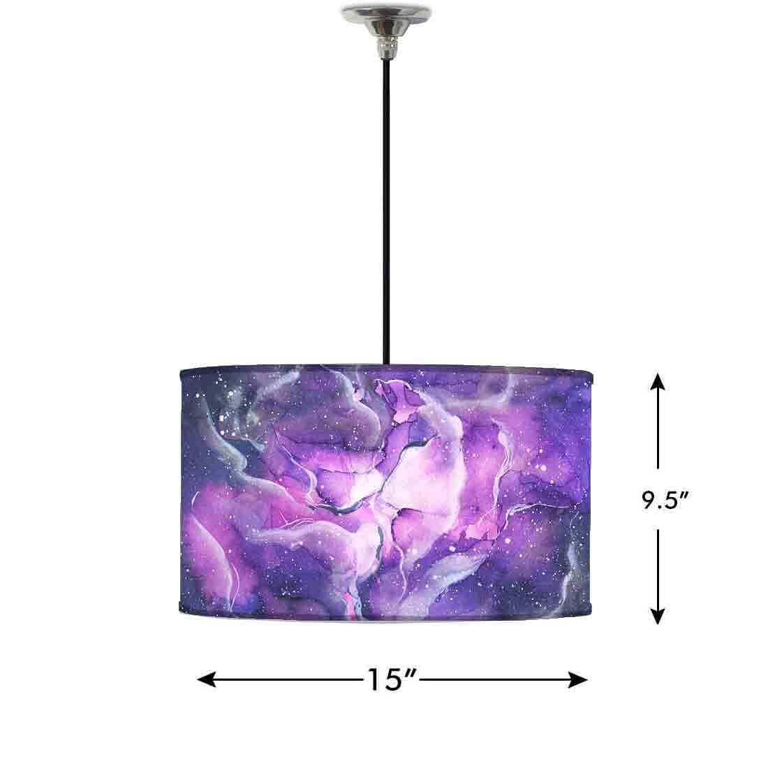 Ceiling Lamp Hanging Drum Lampshade - Space Dark Purple Watercolor Nutcase