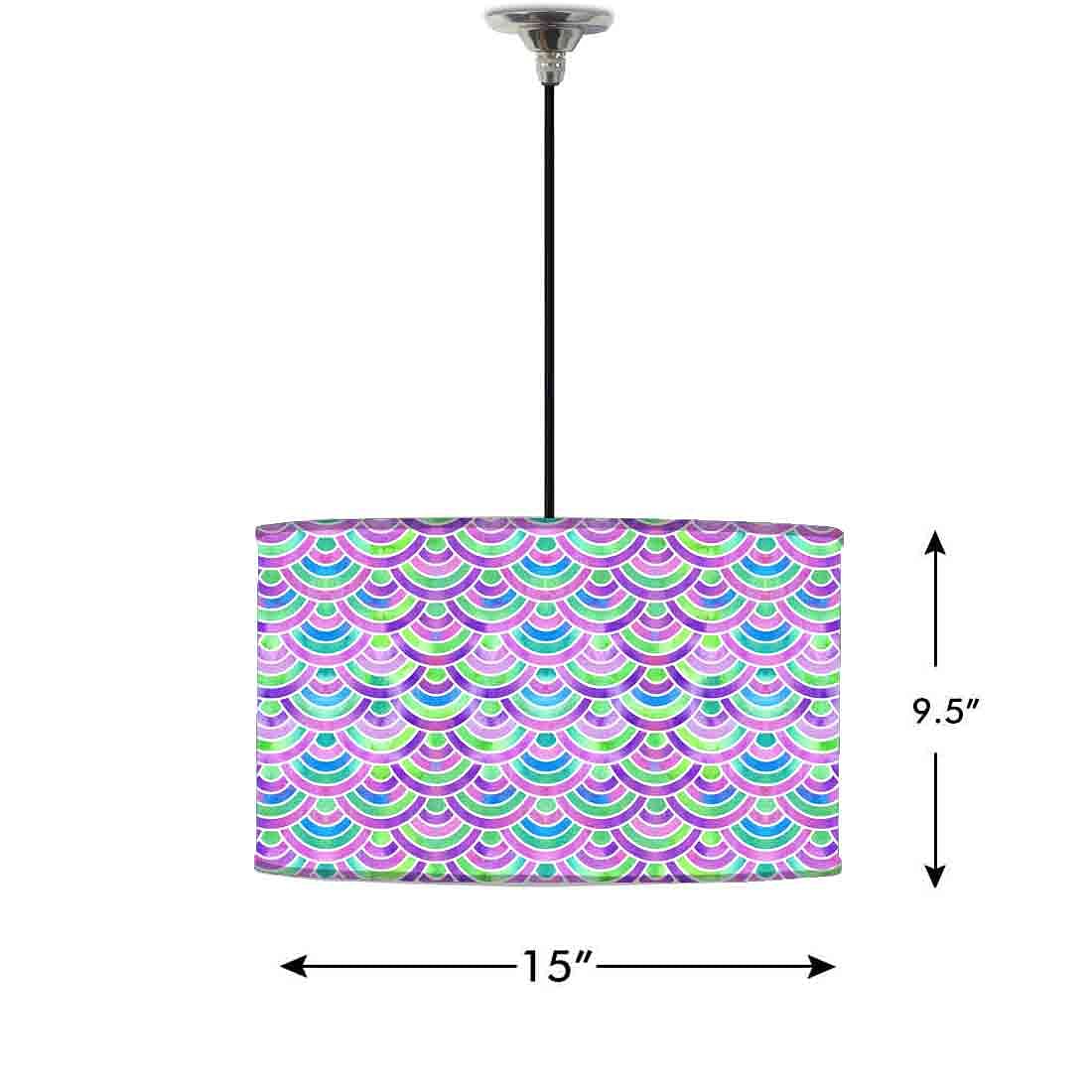 Ceiling Lamp Hanging Drum Lampshade - Green Purple Mermaid Watercolor Nutcase
