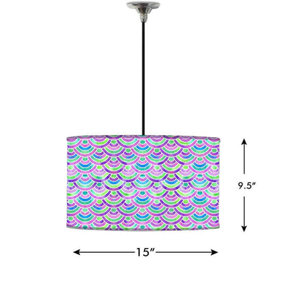 Ceiling Lamp Hanging Drum Lampshade - Green Purple Mermaid Watercolor Nutcase