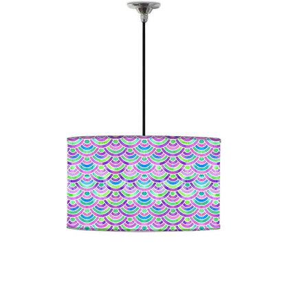 Ceiling Lamp Hanging Drum Lampshade - Green Purple Mermaid Watercolor Nutcase
