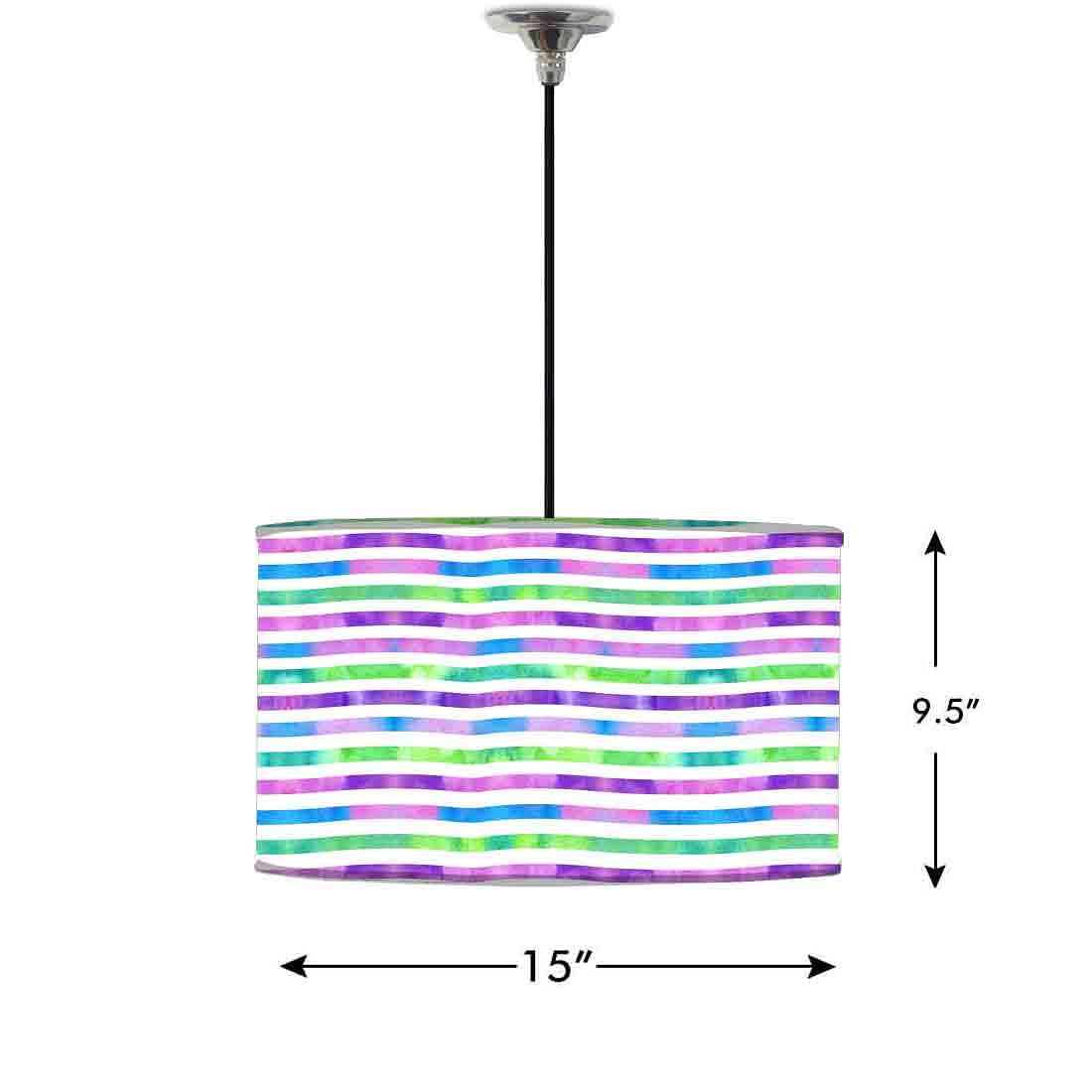 Ceiling Lamp Hanging Drum Lampshade - Colorful Strips Nutcase