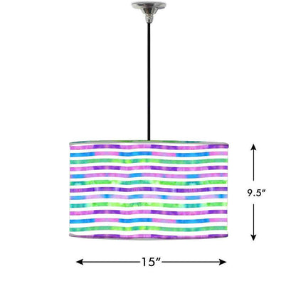 Ceiling Lamp Hanging Drum Lampshade - Colorful Strips Nutcase
