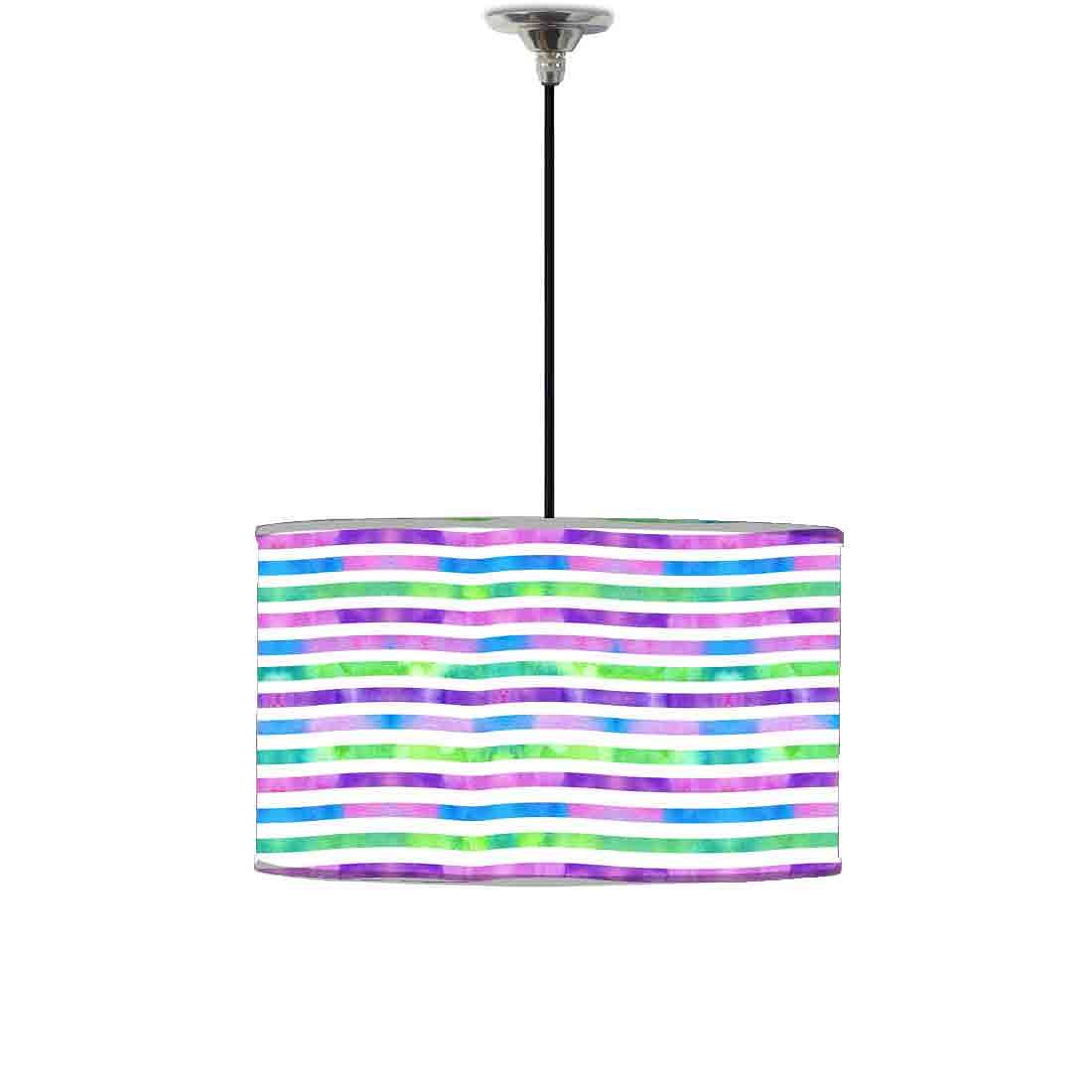 Ceiling Lamp Hanging Drum Lampshade - Colorful Strips Nutcase