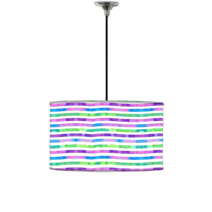 Ceiling Lamp Hanging Drum Lampshade - Colorful Strips Nutcase