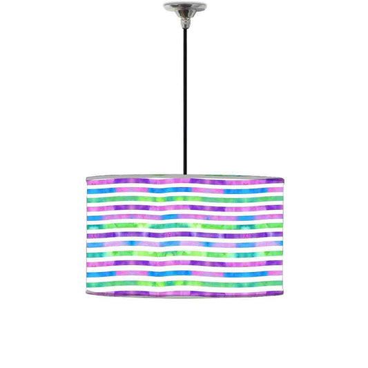 Ceiling Lamp Hanging Drum Lampshade - Colorful Strips Nutcase