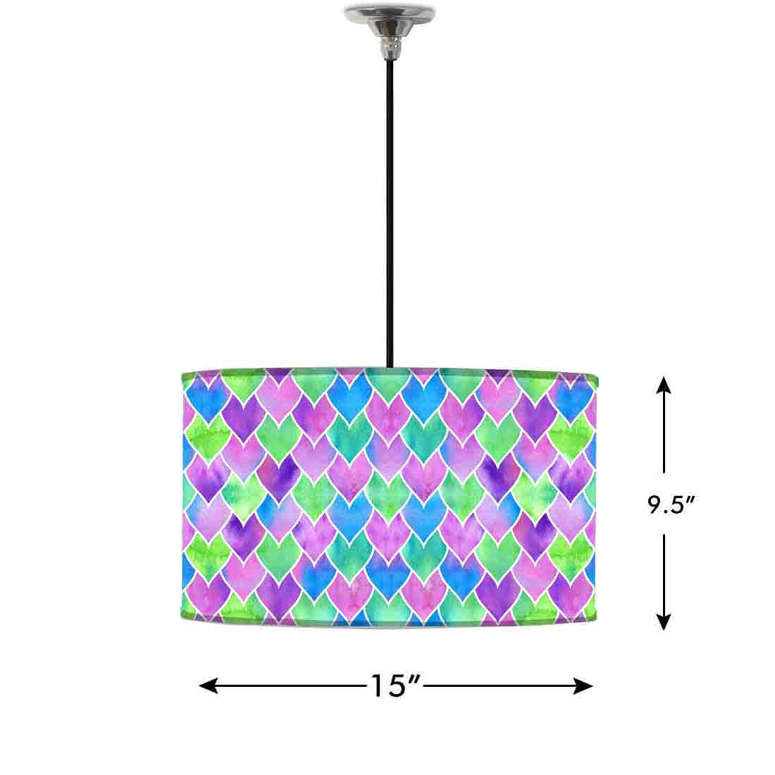 Ceiling Lamp Hanging Drum Lampshade - Multicolor Mermaid Watercolor Nutcase