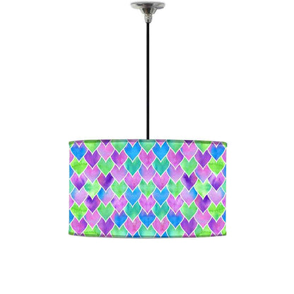 Ceiling Lamp Hanging Drum Lampshade - Multicolor Mermaid Watercolor Nutcase