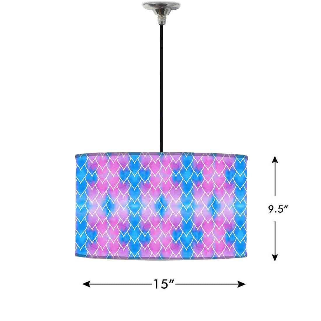 Ceiling Lamp Hanging Drum Lampshade - Purple Blue Mermaid Watercolor Nutcase