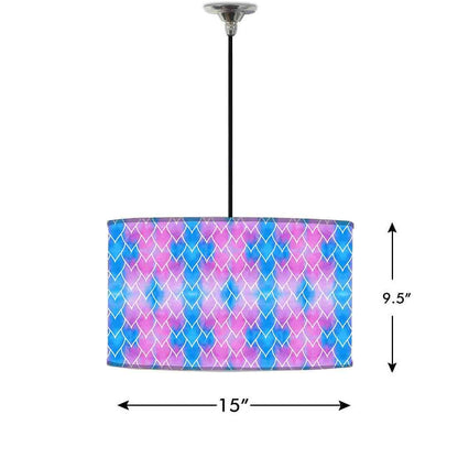 Ceiling Lamp Hanging Drum Lampshade - Purple Blue Mermaid Watercolor Nutcase