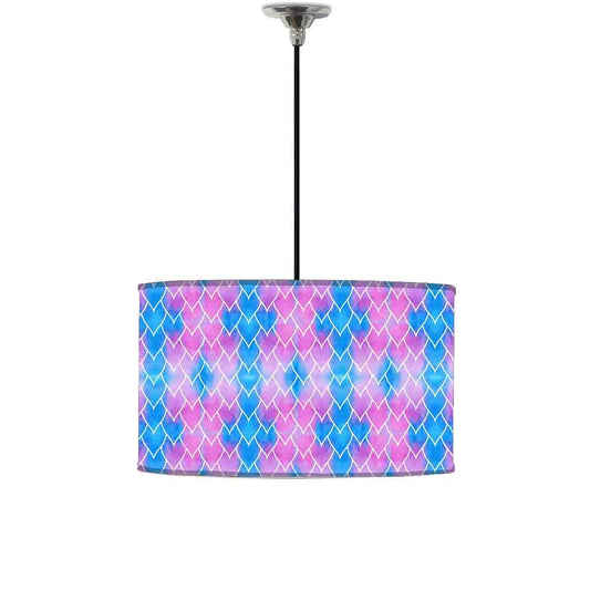 Ceiling Lamp Hanging Drum Lampshade - Purple Blue Mermaid Watercolor Nutcase