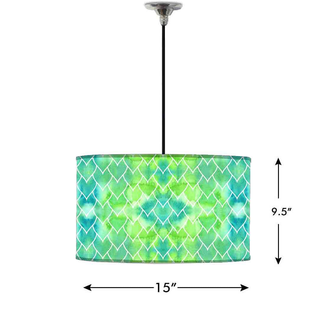 Ceiling Lamp Hanging Drum Lampshade - Green Mermaid Watercolor Pattern Nutcase