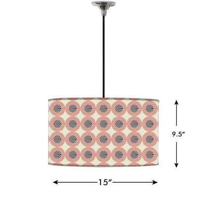 Ceiling Lamp Hanging Drum Lampshade - Retro Circle Pattern Nutcase