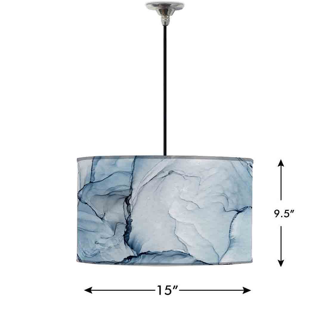 Ceiling Lamp Hanging Drum Lampshade - Gray Ink Watercolor Nutcase