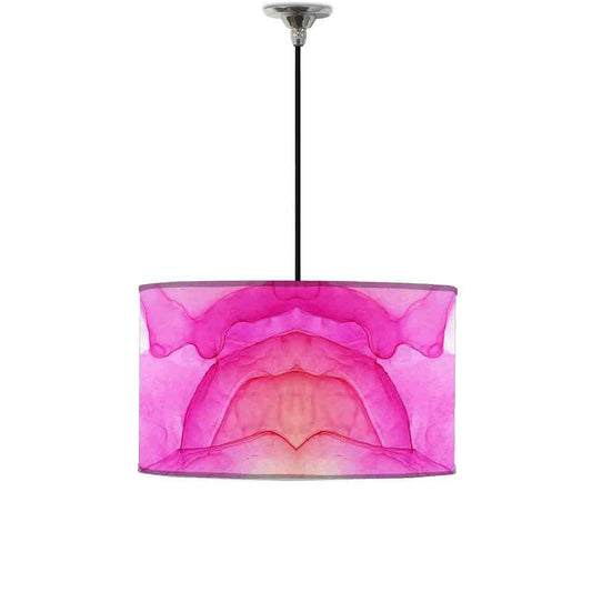 Ceiling Lamp Hanging Drum Lampshade - light Pink Ink Watercolor Nutcase