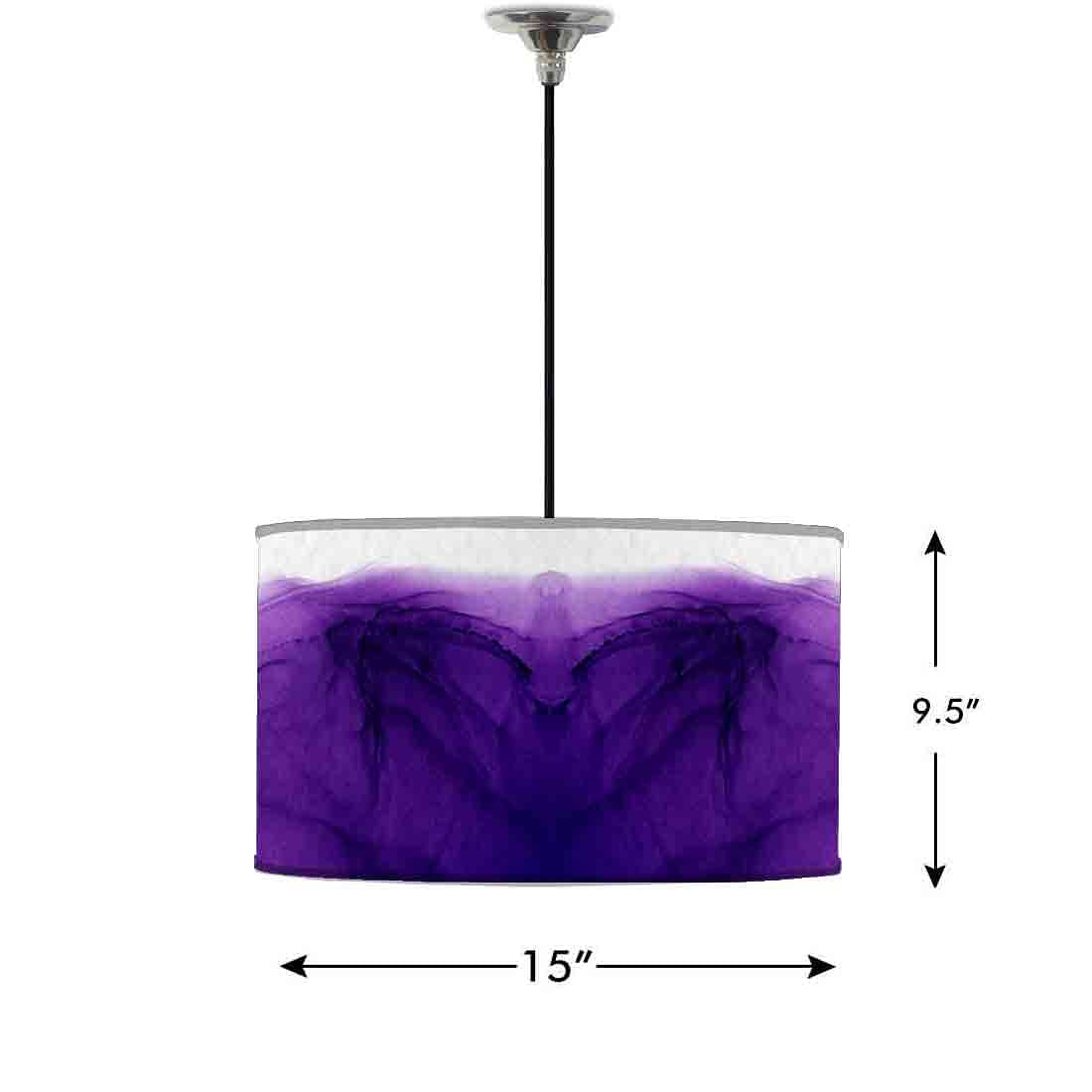 Ceiling Lamp Hanging Drum Lampshade - Dark Purple Ink Watercolor Nutcase