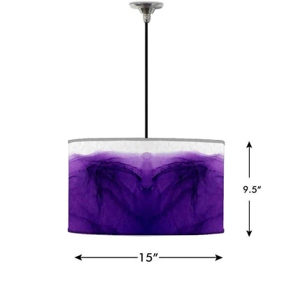 Ceiling Lamp Hanging Drum Lampshade - Dark Purple Ink Watercolor Nutcase