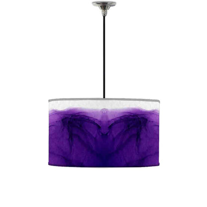 Ceiling Lamp Hanging Drum Lampshade - Dark Purple Ink Watercolor Nutcase