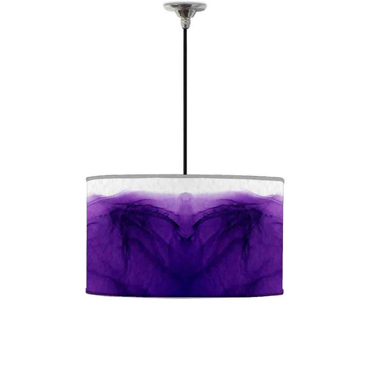 Ceiling Lamp Hanging Drum Lampshade - Dark Purple Ink Watercolor Nutcase