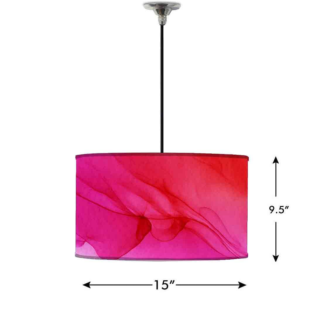 Ceiling Lamp Hanging Drum Lampshade - Red Pink Ink Watercolor Nutcase