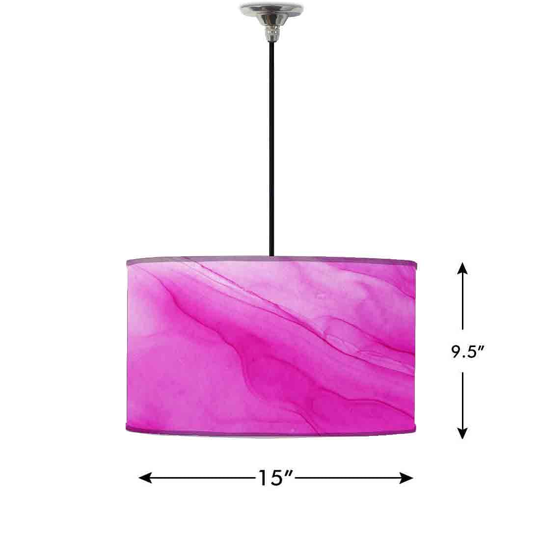 Ceiling Lamp Hanging Drum Lampshade - Pink Ink Watercolor Nutcase