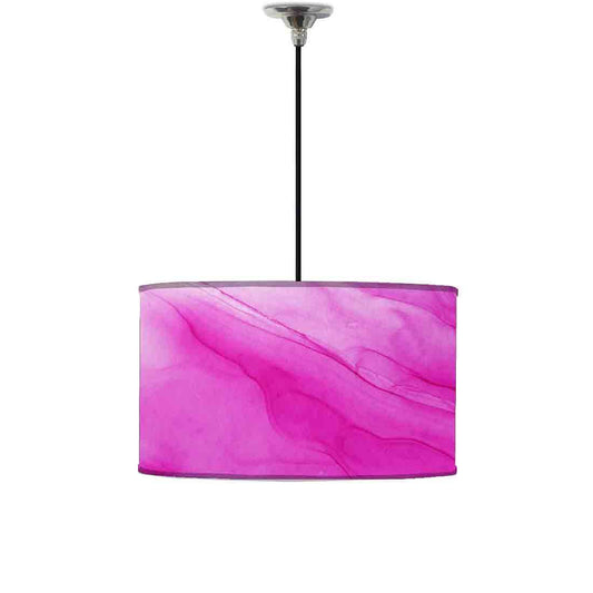 Ceiling Lamp Hanging Drum Lampshade - Pink Ink Watercolor Nutcase