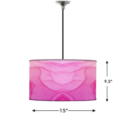 Ceiling Lamp Hanging Drum Lampshade - Pink White Ink Watercolor Nutcase