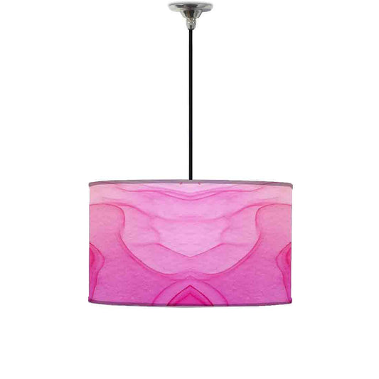 Ceiling Lamp Hanging Drum Lampshade - Pink White Ink Watercolor Nutcase