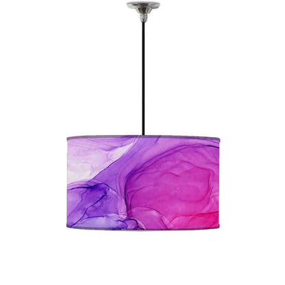 Ceiling Lamp Hanging Drum Lampshade - Purple Ink Watercolor Nutcase