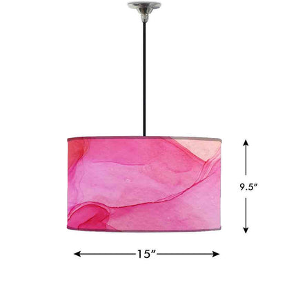 Ceiling Lamp Hanging Drum Lampshade - Orange Pink Ink Watercolor Nutcase