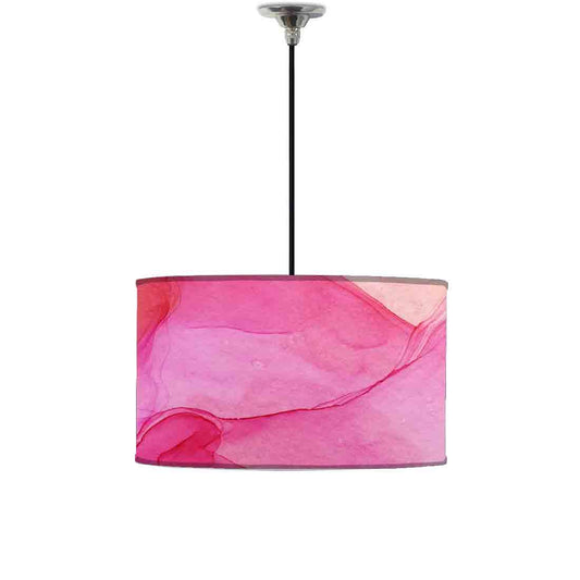 Ceiling Lamp Hanging Drum Lampshade - Orange Pink Ink Watercolor Nutcase