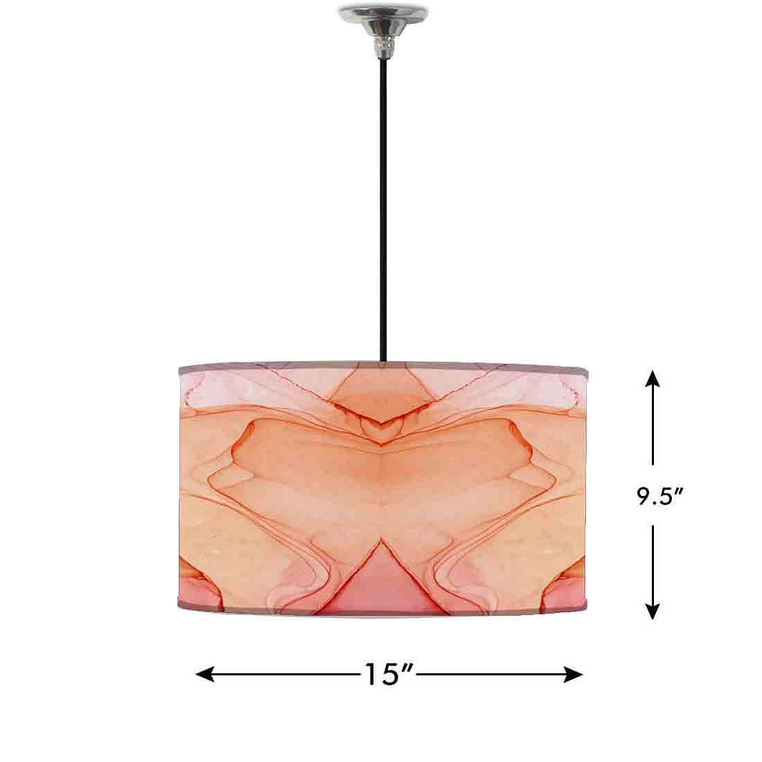 Ceiling Lamp Hanging Drum Lampshade - Pink Golden Ink Watercolor Nutcase