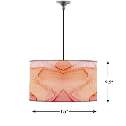 Ceiling Lamp Hanging Drum Lampshade - Pink Golden Ink Watercolor Nutcase